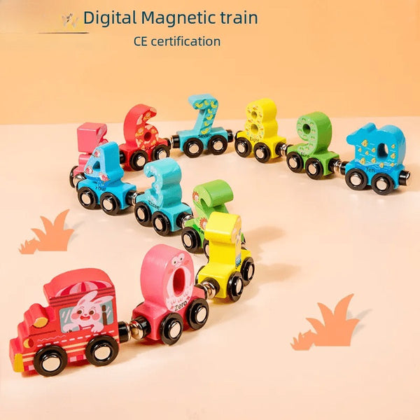 Wooden Digital Number Train Educational Toy Set for Kids
