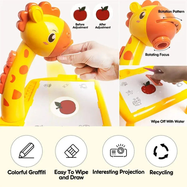 3 in 1 Kids Art Projector Painting Desk Table