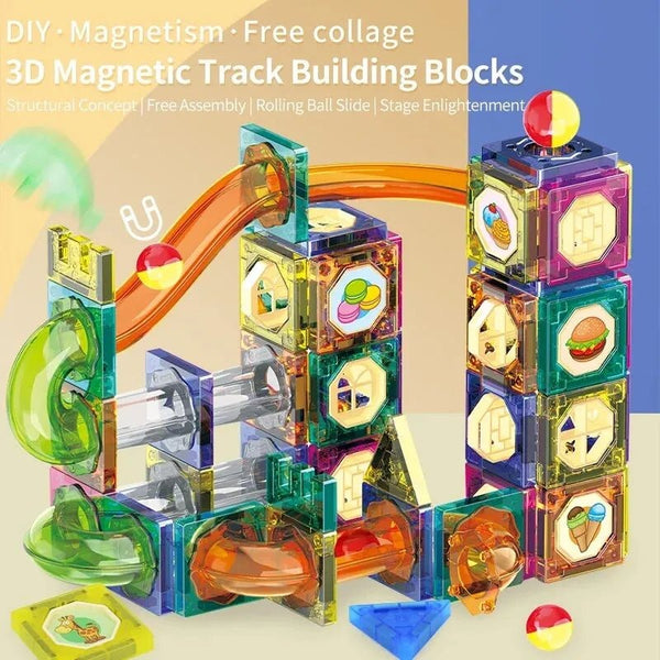 Colorful Magnetic Building Blocks STEM Learning Play Set