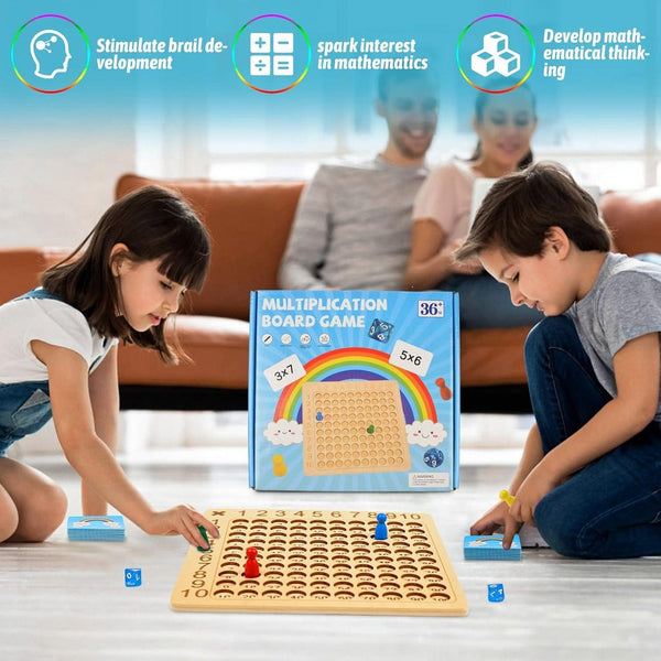 Kids Wooden Multiplication Educational Math Activity Board
