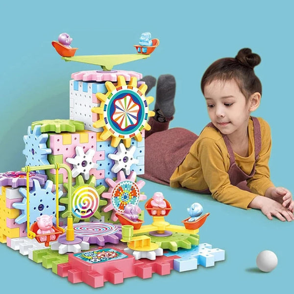 Electric Gear Building Blocks Educational Toy Set for Kids