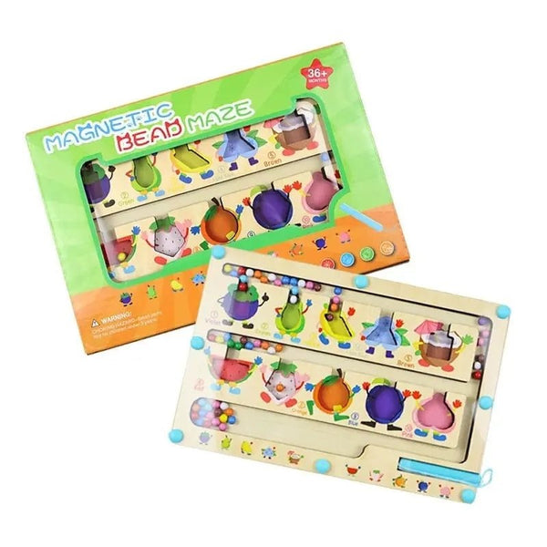 Wooden Magnetic Color Sorting Maze Learning Game