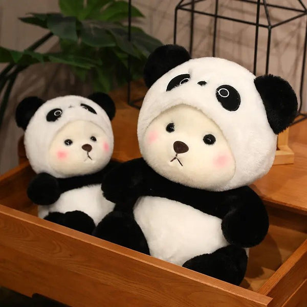 Cute Plush Panda with Cap Soft Huggable