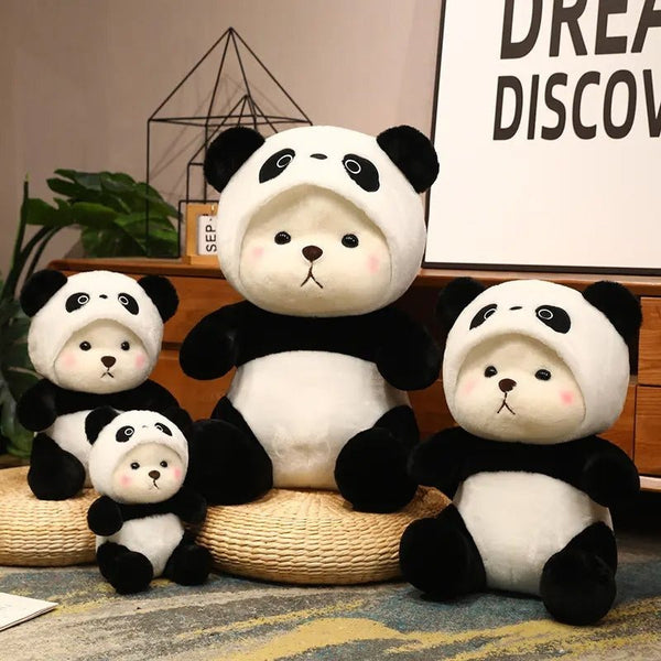 Cute Plush Panda with Cap Soft Huggable