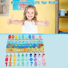 Wooden Shape Puzzle Fishing Game Fun Educational Play
