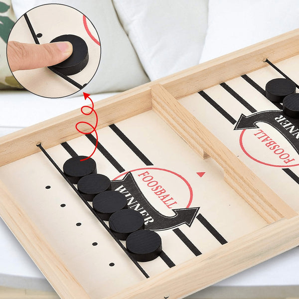 Sling Puck Fast Sling Wooden Tabletop Game Playset